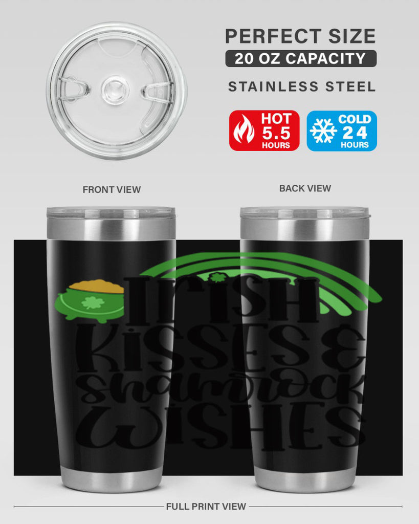 Irish Kisses Shamrock Wishes Style 80#- St Patricks Day- Tumbler