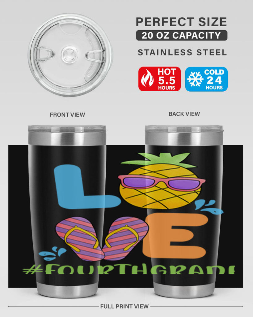 LOVE 4th Grade Summer Pineapple 18#- 4th  grade- Tumbler