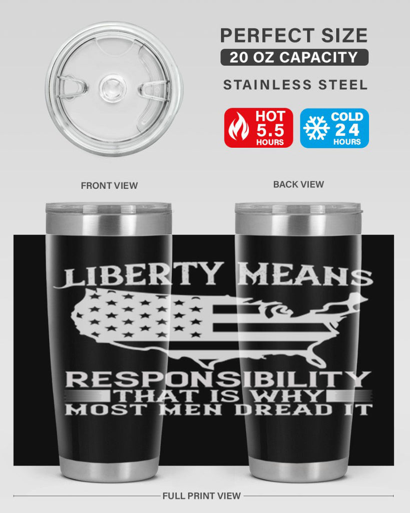 Liberty means responsibility That is why most men dread it Style 130#- Fourt Of July- Tumbler