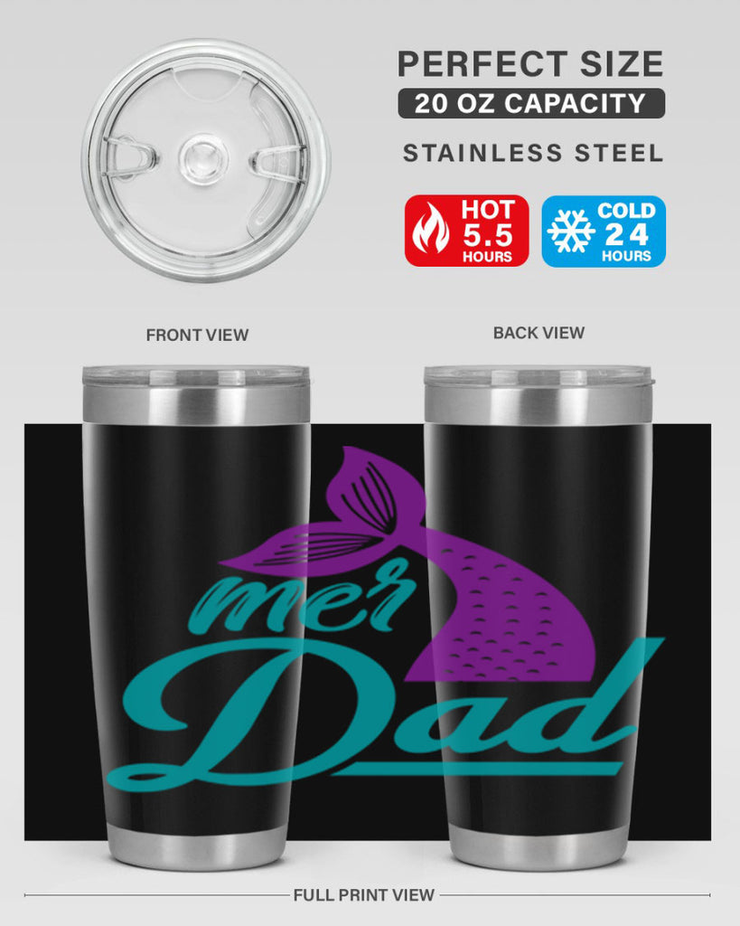 Mer Dad 325#- mermaid- Tumbler