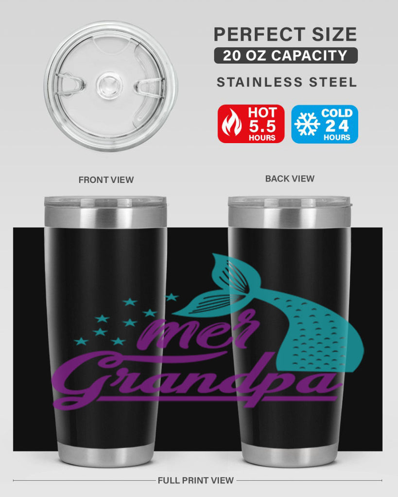 Mer Grandpa 329#- mermaid- Tumbler