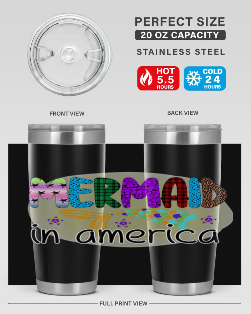 Mermaid In America 419#- mermaid- Tumbler