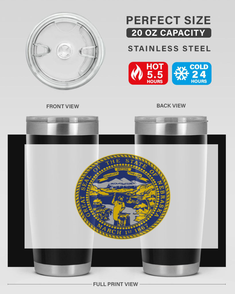 Nebraska 25#- Us Flags- Tumbler