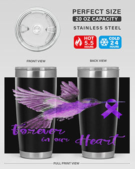 No One Figh Alone Ribbon Alzheimer 201#- alzheimers- Tumbler