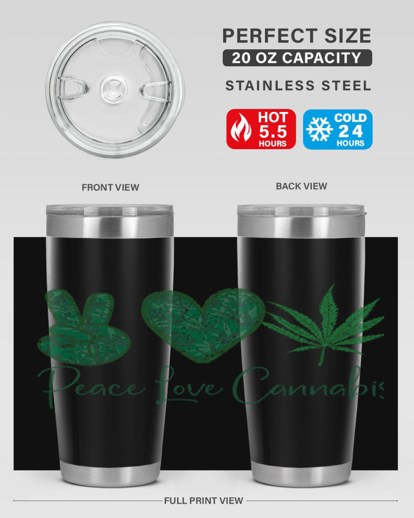 Peace Love Cannabis Sublimation 217#- marijuana- Tumbler