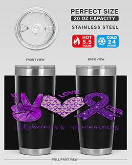 Peace Love Cure Alzheimer Awareness 205#- alzheimers- Tumbler