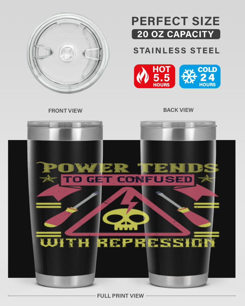 Power tends to get confused with repression Style 17#- electrician- tumbler