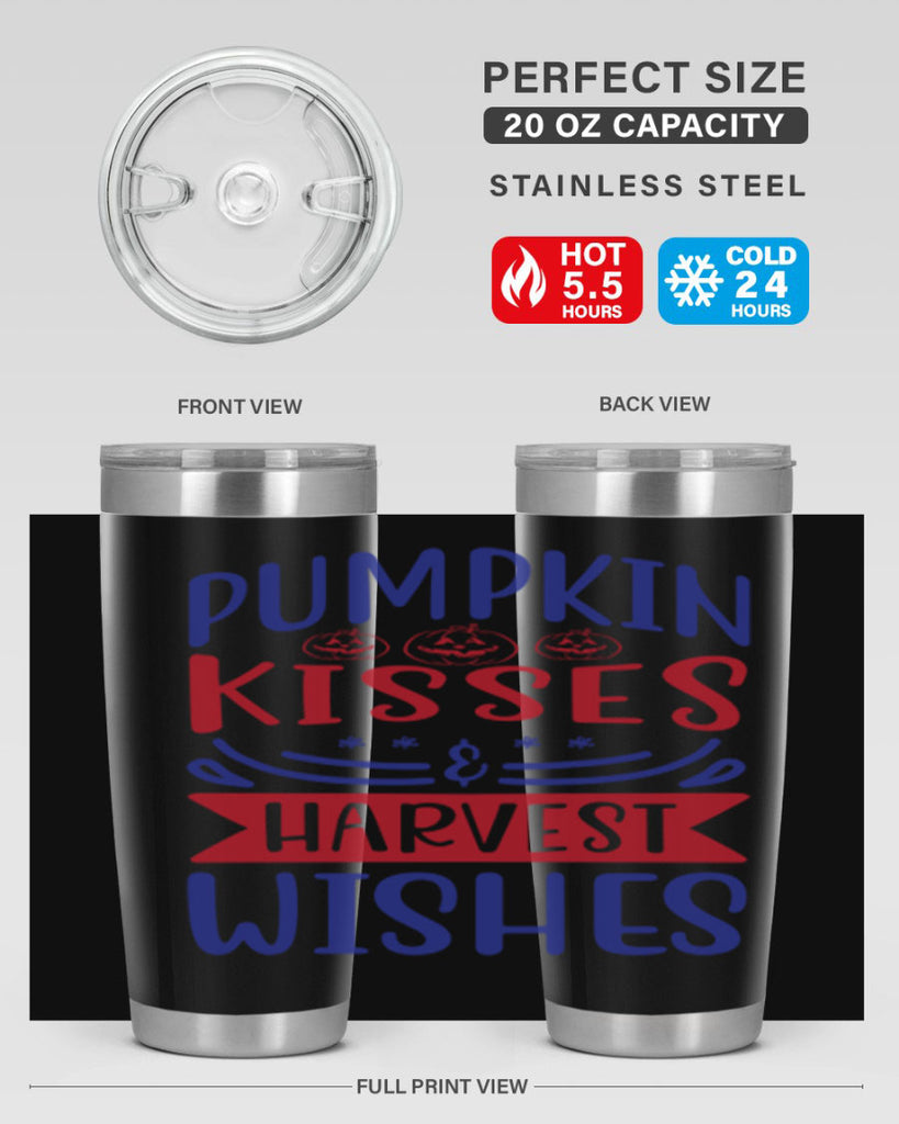 Pumpkin Kisses Harvest Wishes 522#- fall- Tumbler