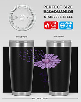 Purple Daisy Faith AlzheimerS Awareness 209#- alzheimers- Tumbler