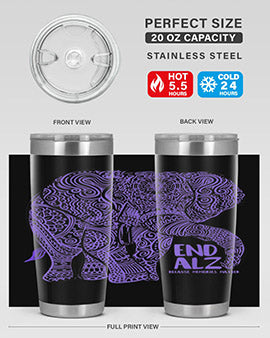 Purple Elephant Alzheimer Awareness 210#- alzheimers- Tumbler