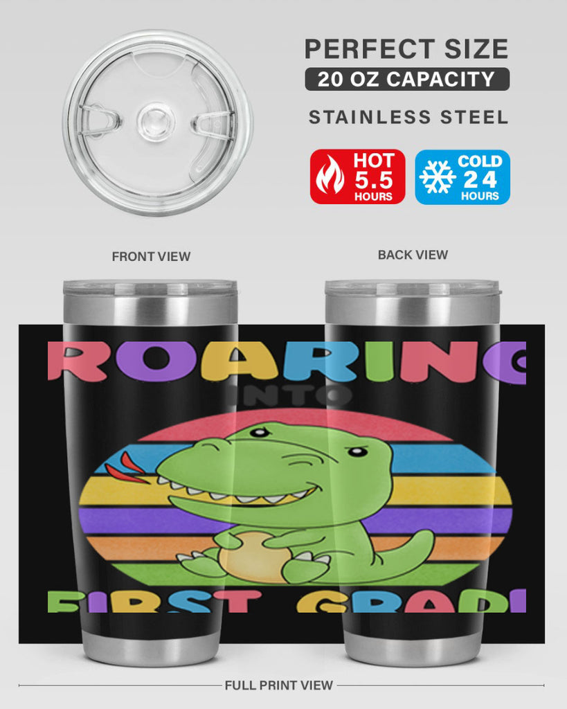 Roaring to 1st Grade Trex 2#- 1st grade- Tumbler