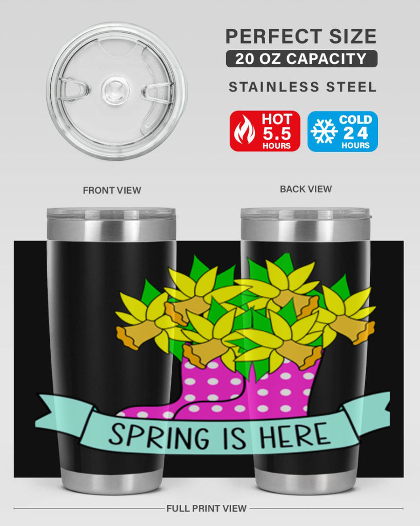 Spring is here daffodil rainboots442#- spring- Tumbler