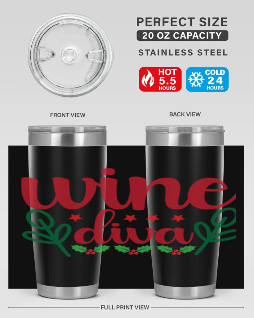 Wine Diva 482#- winter- Tumbler