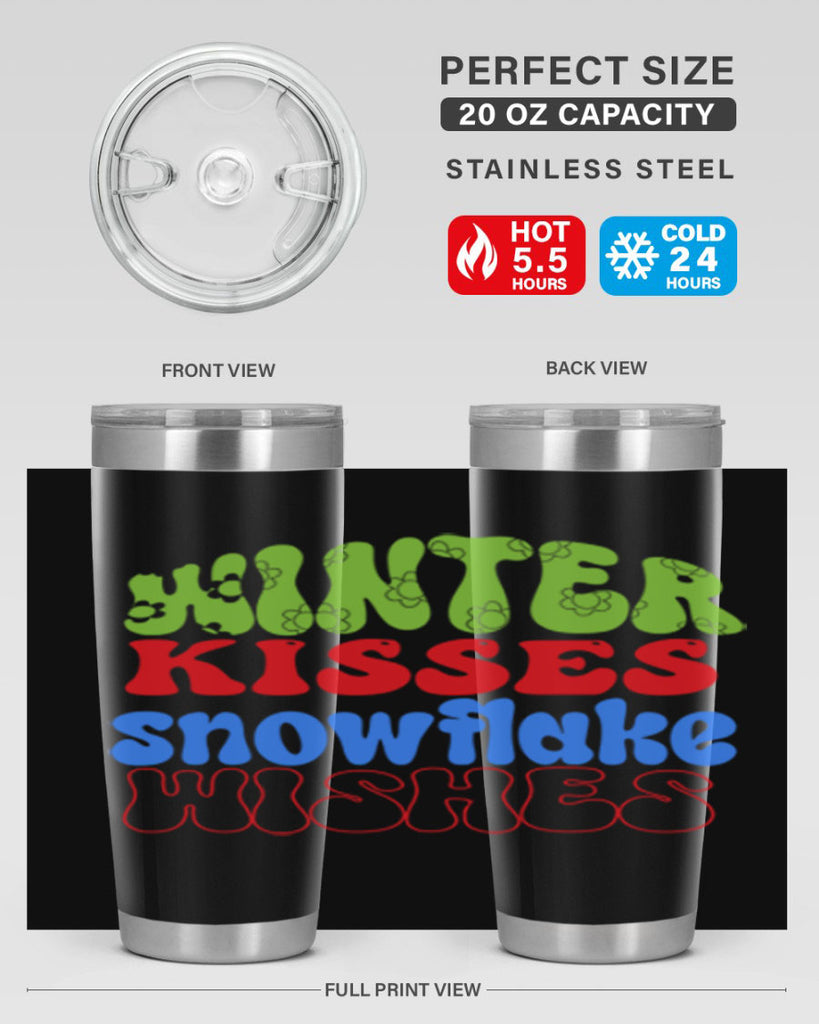 Winter kisses snowflake wishes 520#- winter- Tumbler