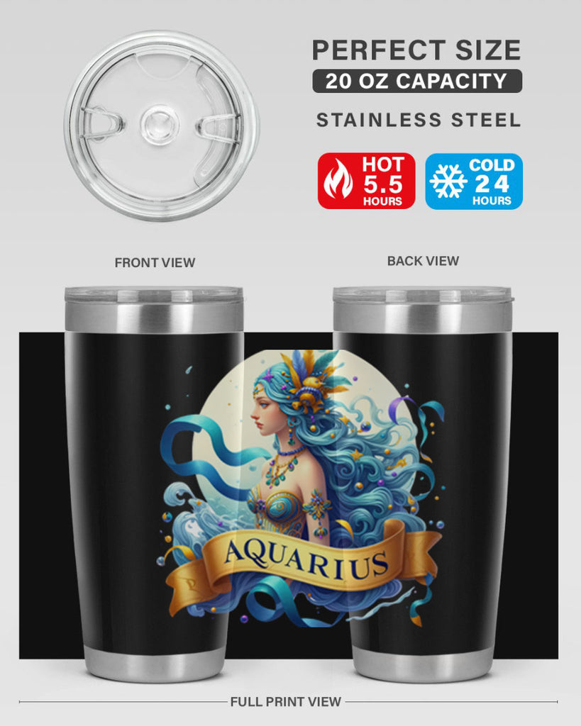 aquarius 84#- zodiac- Tumbler
