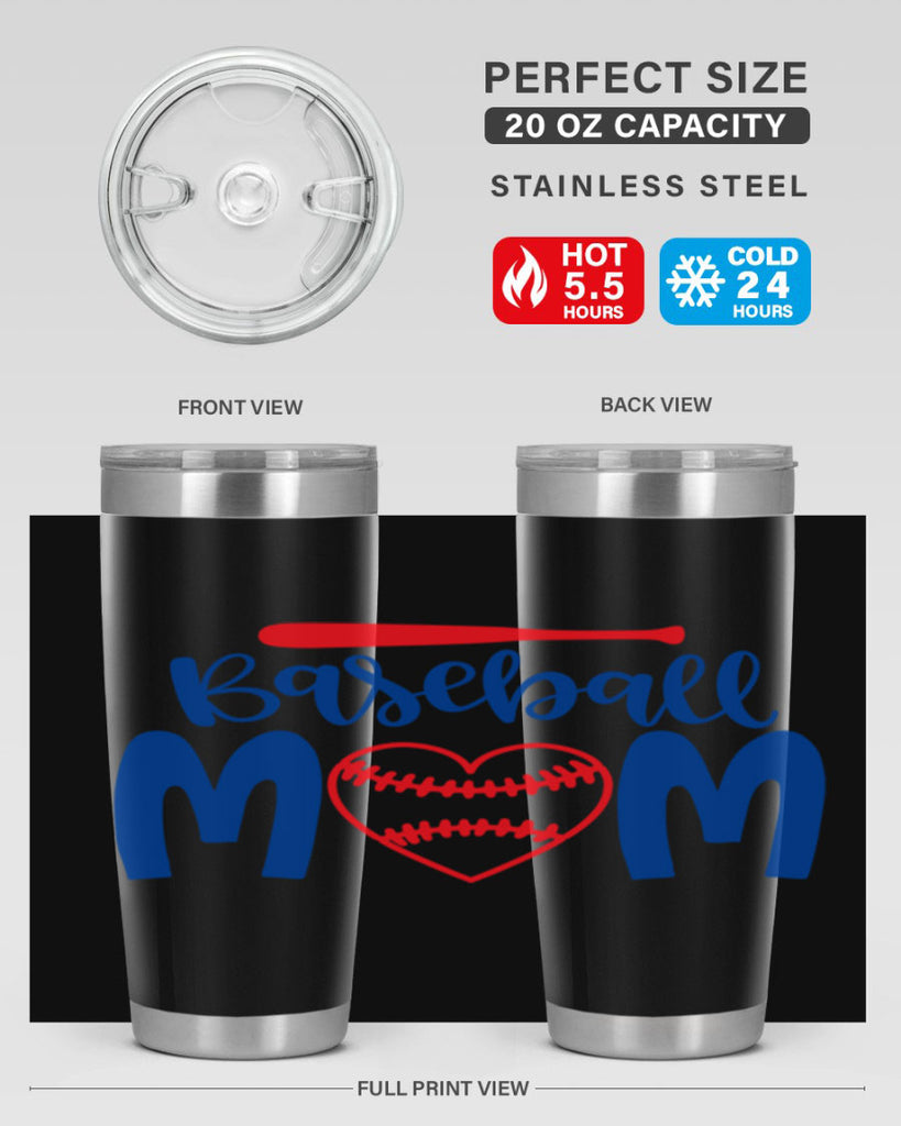 baseball mom 278#- mom- Tumbler