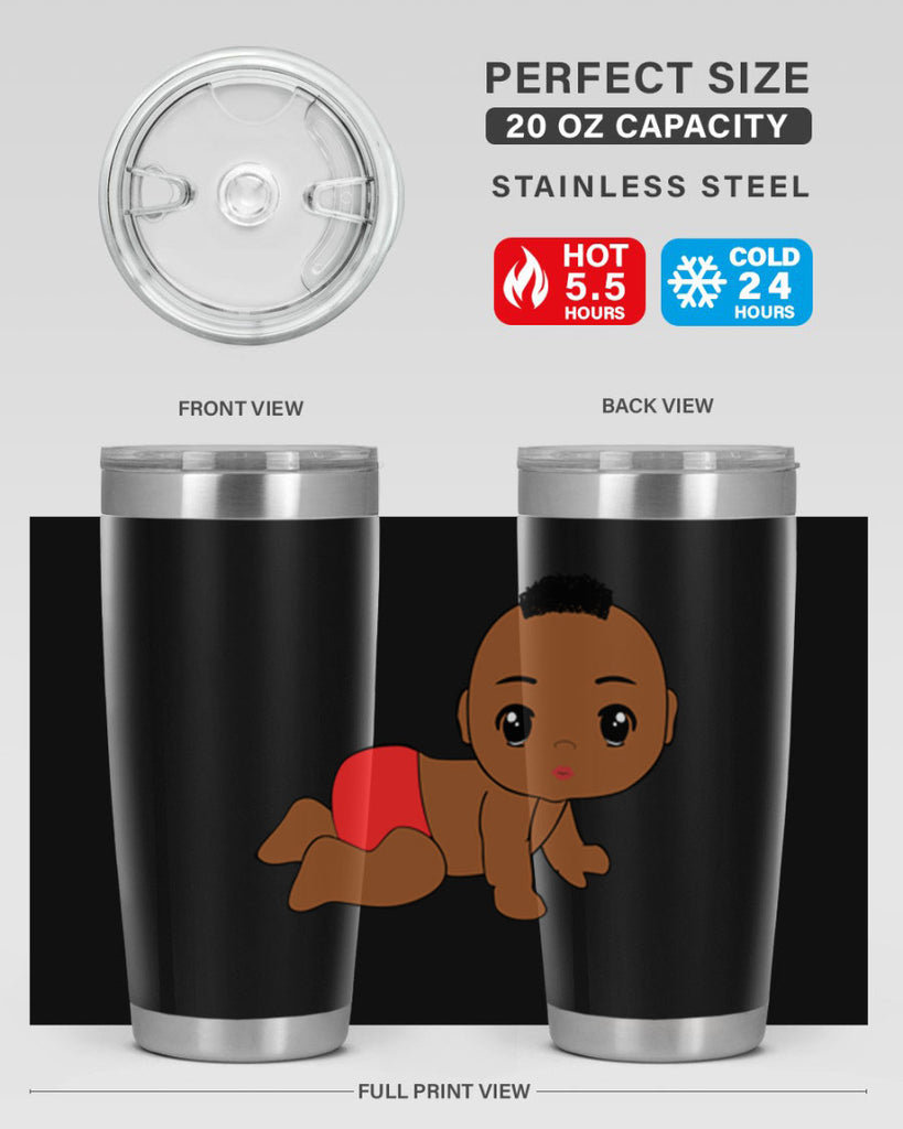 black baby boy 5#- black men - boys- tumbler