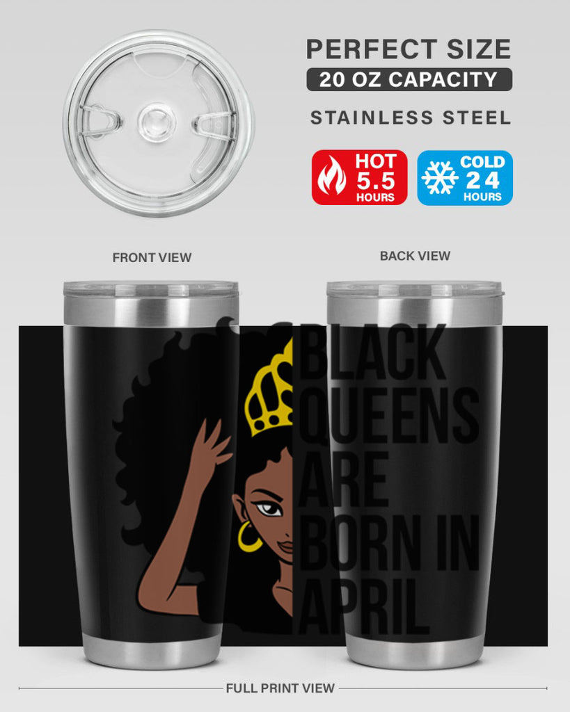black queens are born in april 218#- black words phrases- Cotton Tank