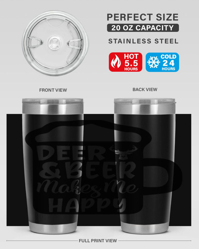 deer and beer makes me happy 17#- hunting- Tumbler