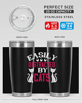 easily distracted by cats Style 46#- cat- Tumbler