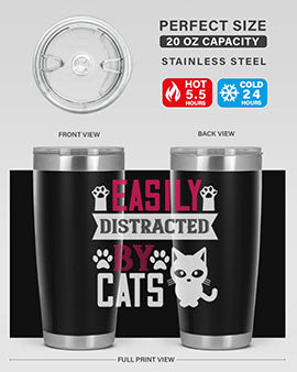 easily distracted by cats Style 47#- cat- Tumbler