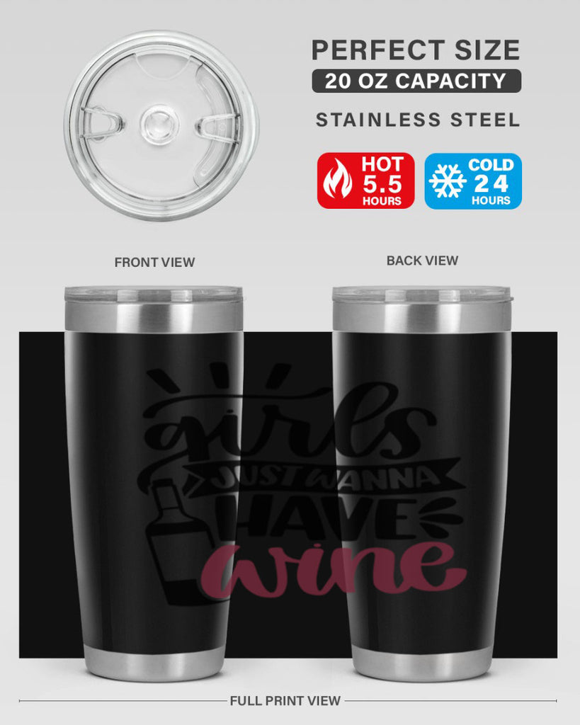 girls just wanna have wine 55#- wine- Tumbler