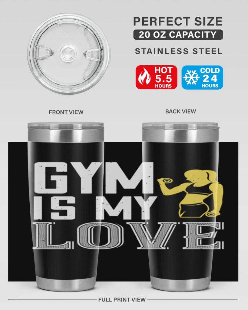 gym is my love 98#- gym- Tumbler
