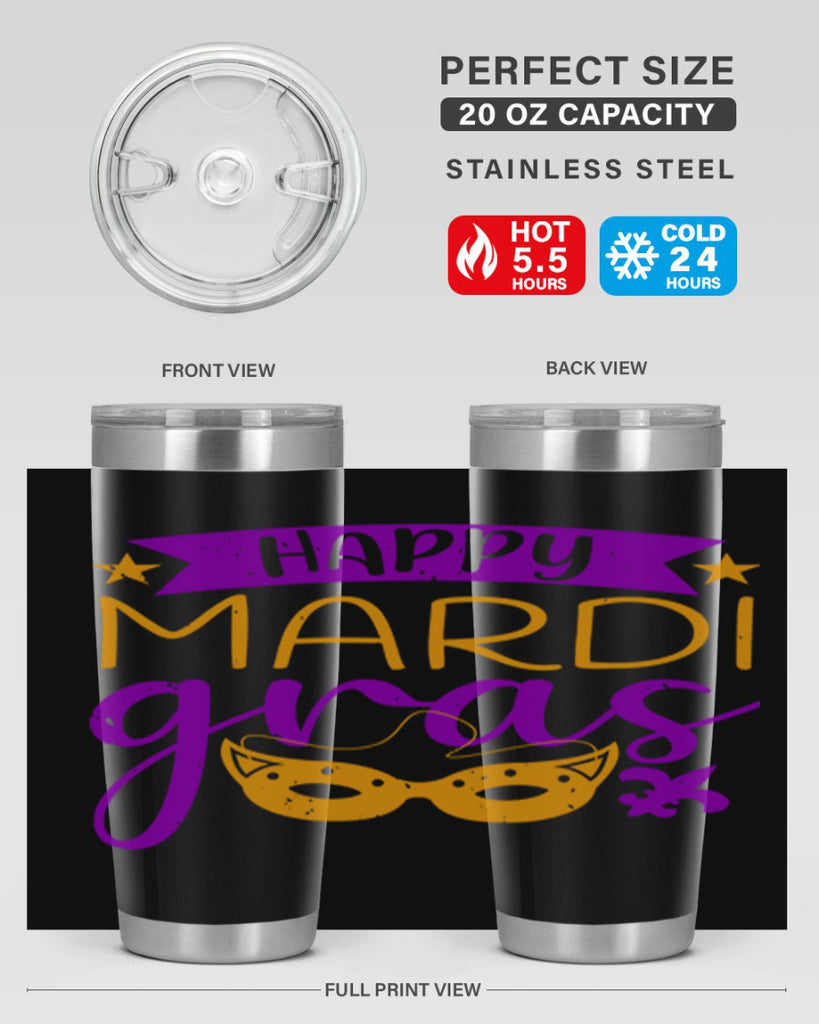 happy mardi gras 70#- mardi gras- Tumbler