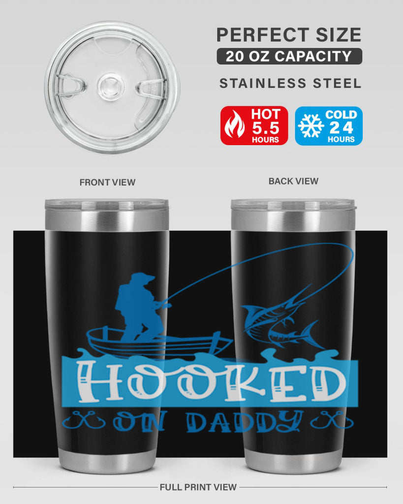 hooked on daddy 218#- fishing- Tumbler