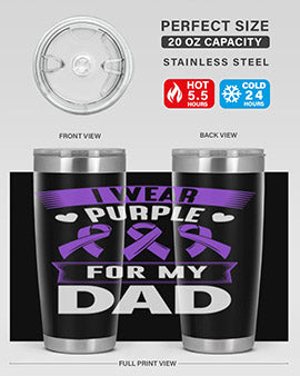 i wear purple for dad 170#- alzheimers- Tumbler