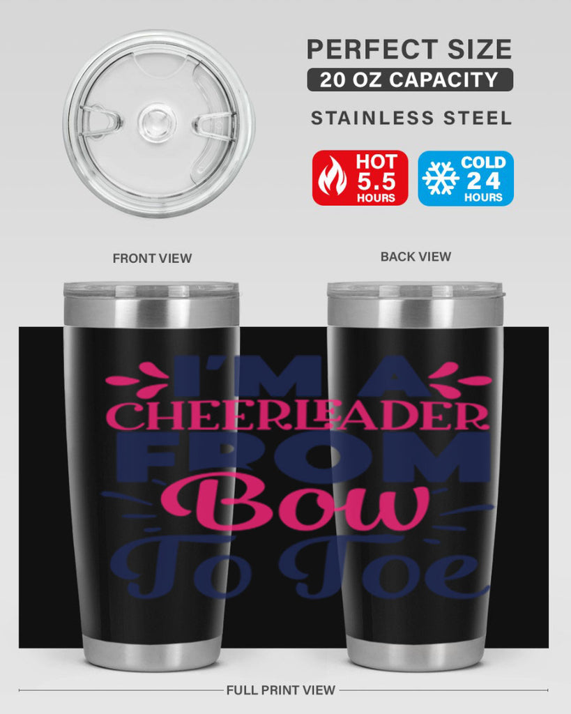 im a cheerleader bow to toe 1741#- cheer- Tumbler