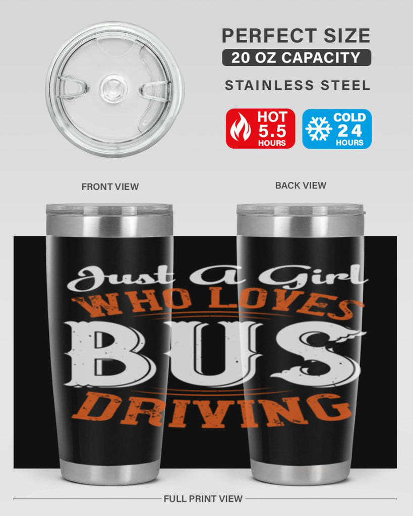 just a girl who loves bus driving Style 23#- bus driver- tumbler