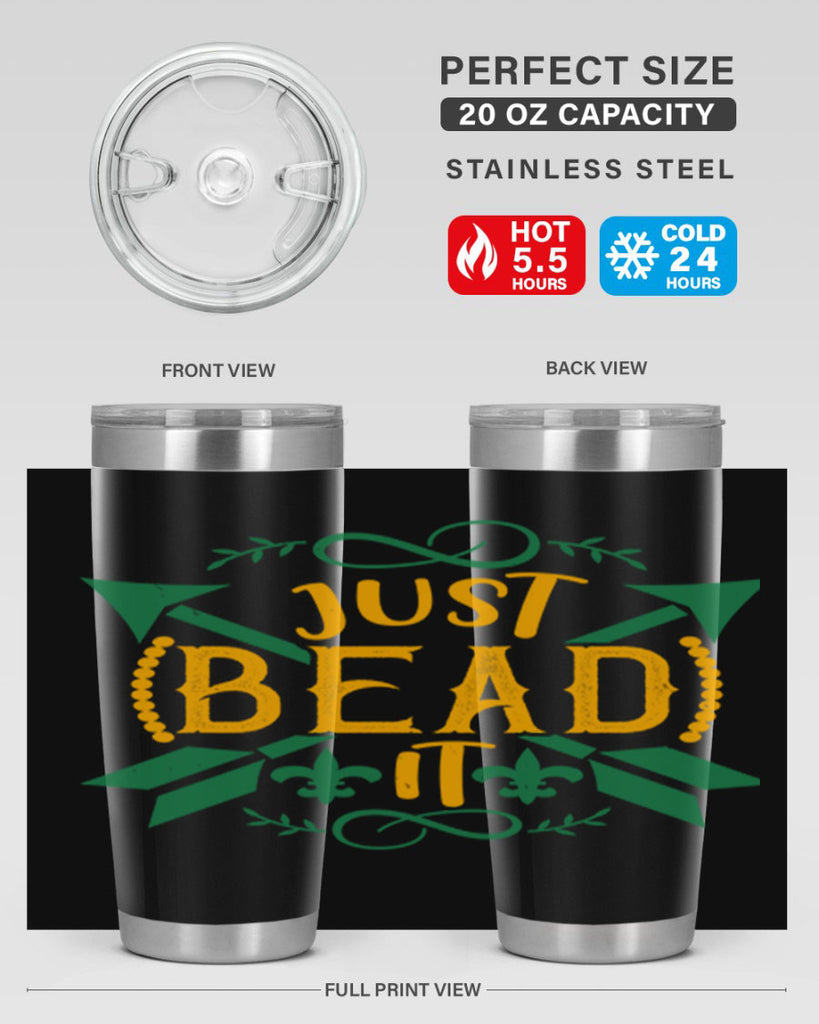 just bead it 56#- mardi gras- Tumbler