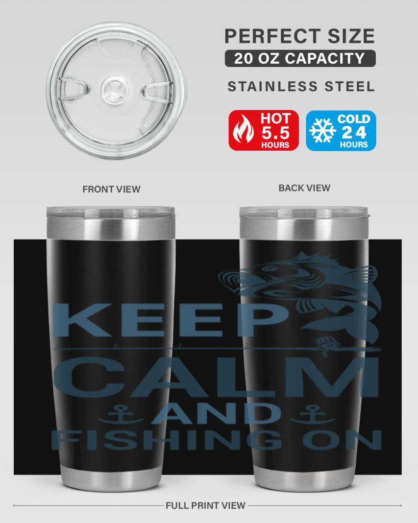 keep calm 65#- fishing- Tumbler