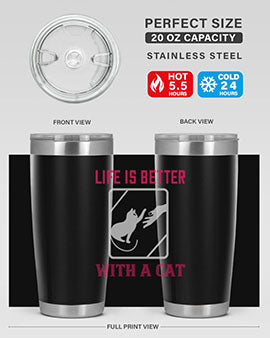 life is better with a cat Style 63#- cat- Tumbler