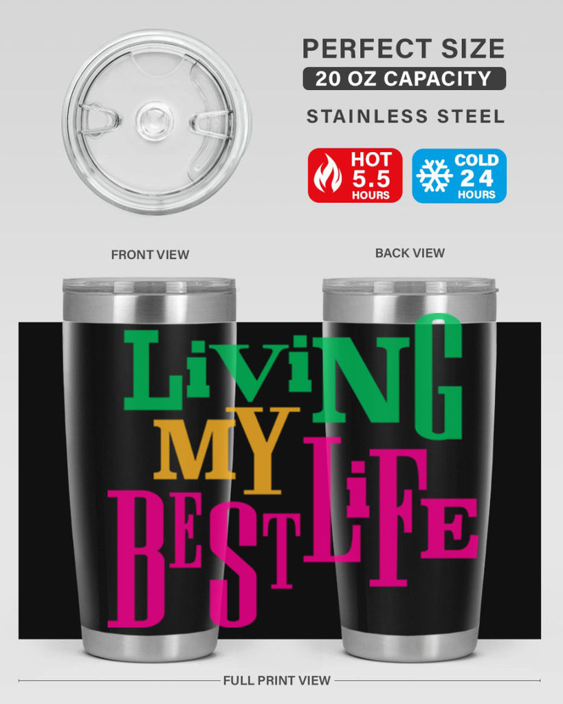 living my best life 96#- black words phrases- Cotton Tank
