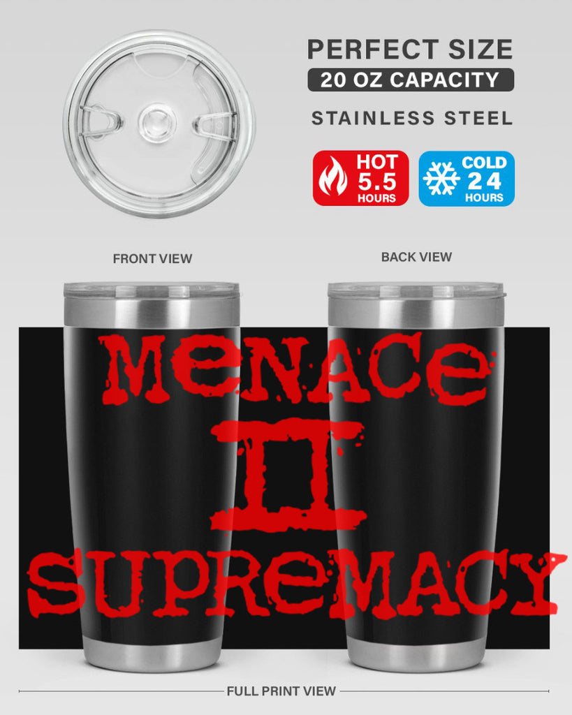 menace to supremacy 69#- black words phrases- Cotton Tank