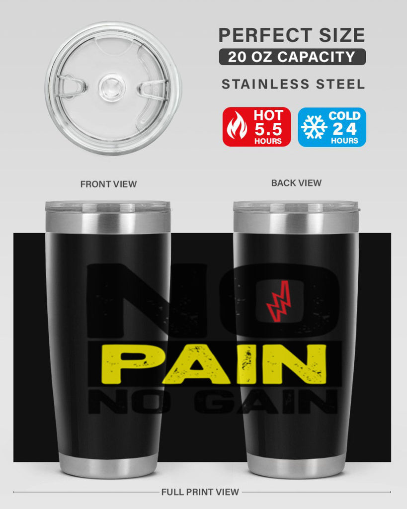 no pain no gain 5#- gym- Tumbler