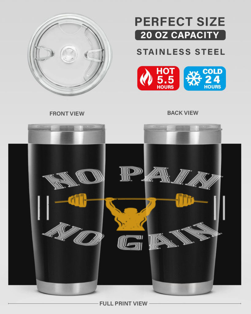 no pain no gain 81#- gym- Tumbler