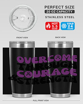 overcome through courage strength 204#- alzheimers- Cotton Tank