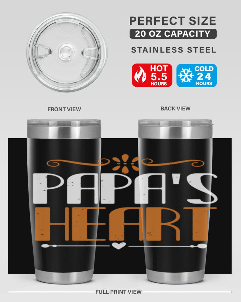 papas heart 13#- grandpa - papa- Tumbler