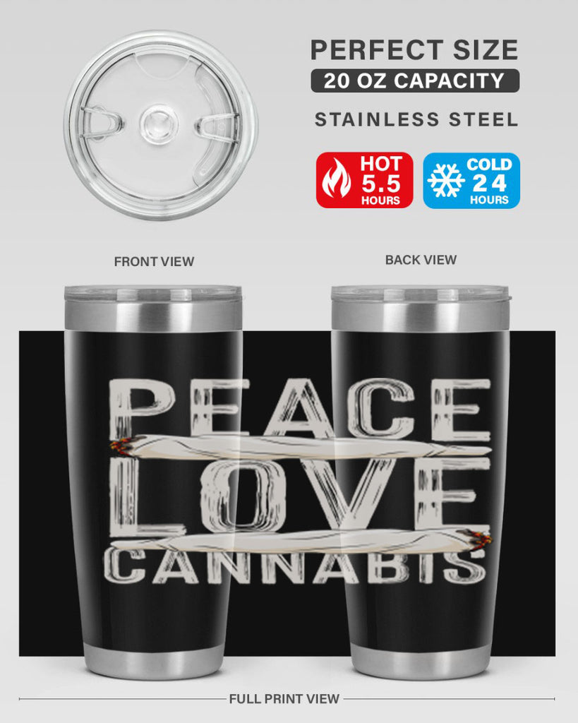 peace love cannabis 216#- marijuana- Tumbler