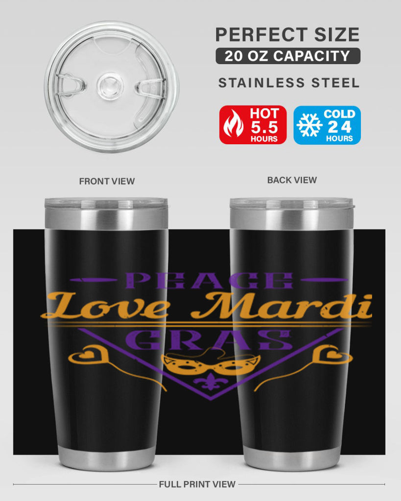 peace love mardi gras 39#- mardi gras- Tumbler