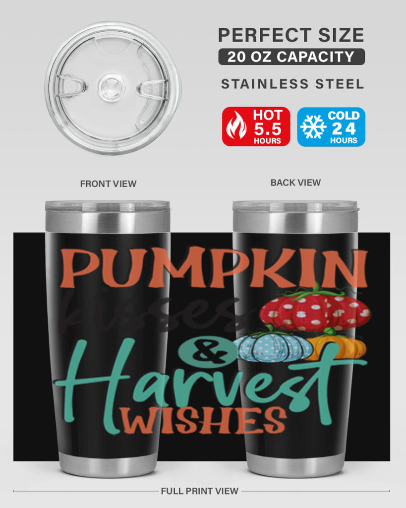 pumpkin kisses harvest wishes 526#- fall- Tumbler