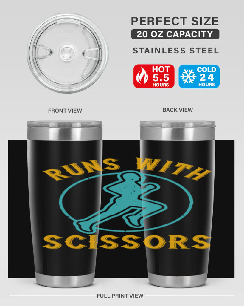run with sclssors 25#- running- Tumbler