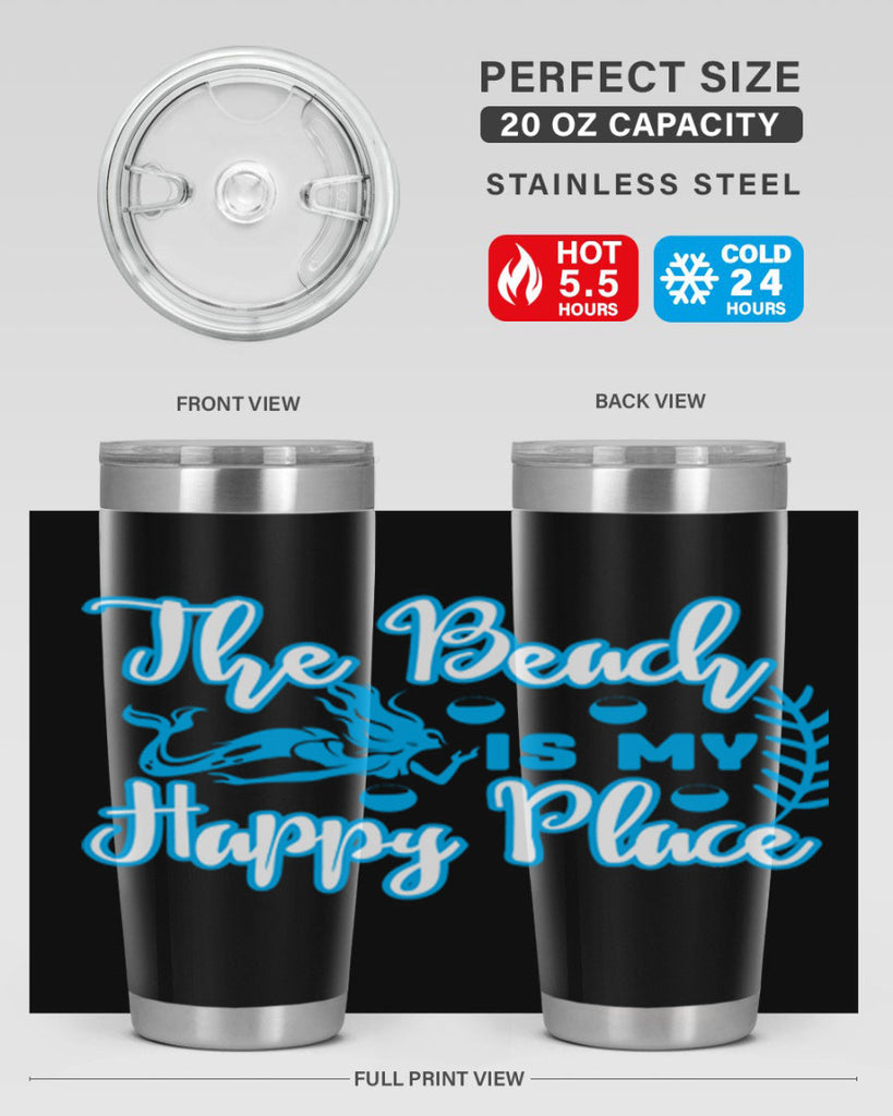 the beach is my happy place 627#- mermaid- Tumbler