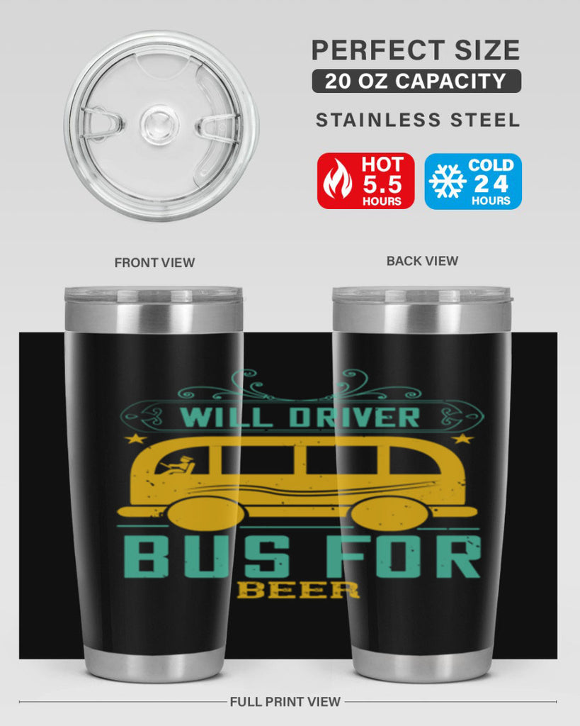 will driver bus for beer Style 6#- bus driver- tumbler