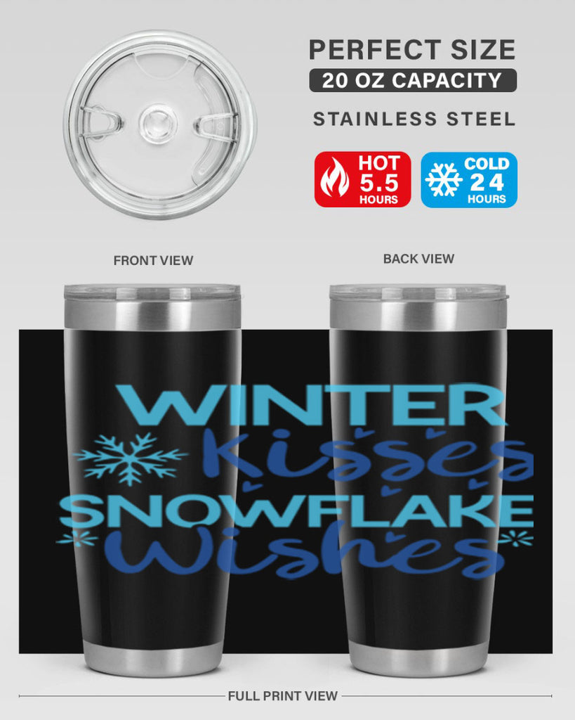 winter kisses snowflake wishes 519#- winter- Tumbler