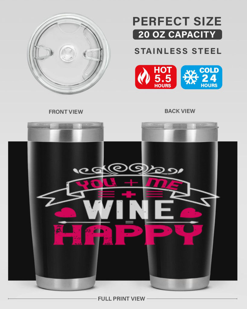 you me wine happy 1#- valentines day- Tumbler