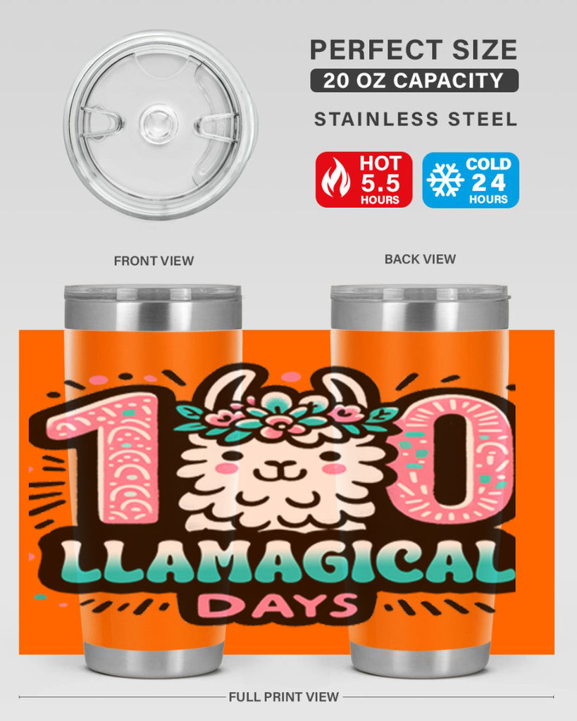 100 Llamagical Days Sublimation 35#- 100 days of school- Tumbler